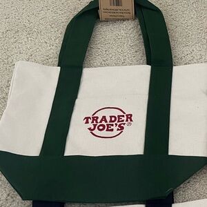 Trader Joe's Canvas Mini Tote Bag Green